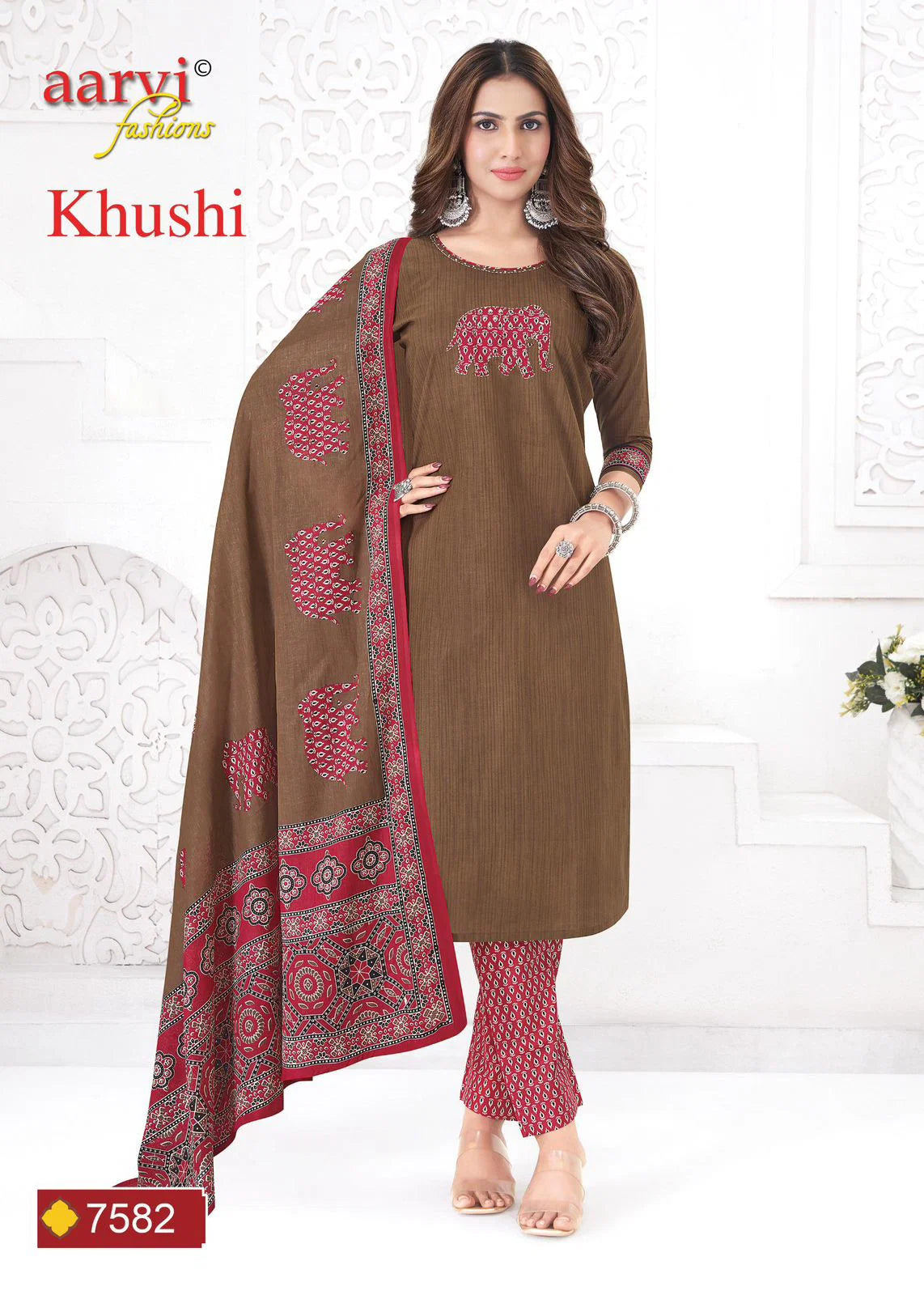 Aarvi Khushi Vol 2 Cotton Readymade Kurti Pant And Dupatta