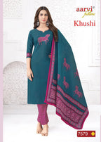Aarvi Khushi Vol 2 Cotton Readymade Kurti Pant And Dupatta