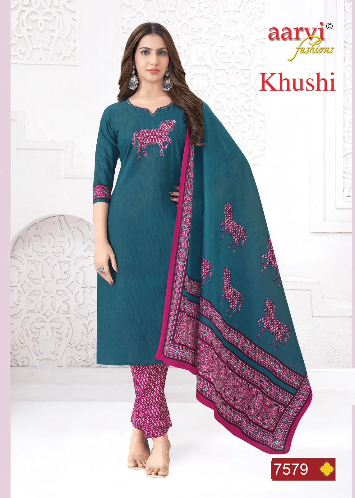 Aarvi Khushi Vol 2 Cotton Readymade Kurti Pant And Dupatta