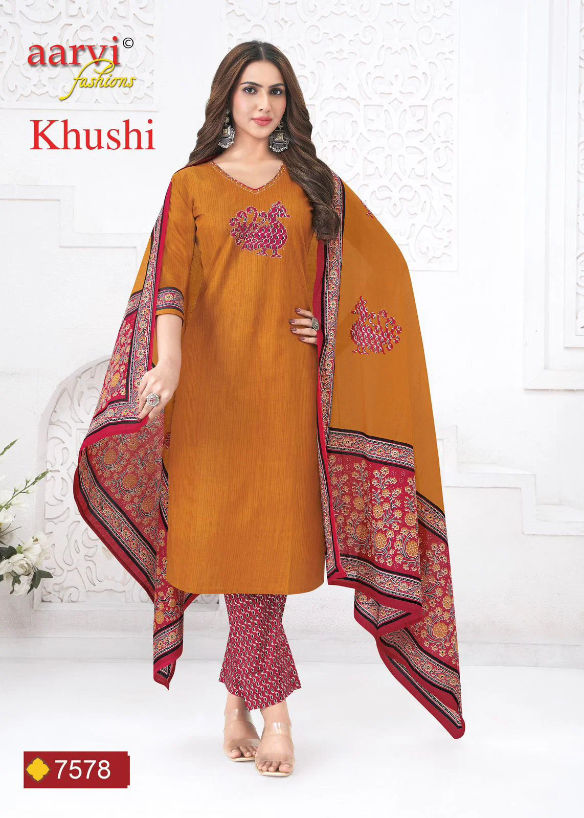 Aarvi Khushi Vol 2 Cotton Readymade Kurti Pant And Dupatta