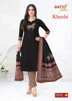 Aarvi Khushi Vol 2 Cotton Readymade Kurti Pant And Dupatta