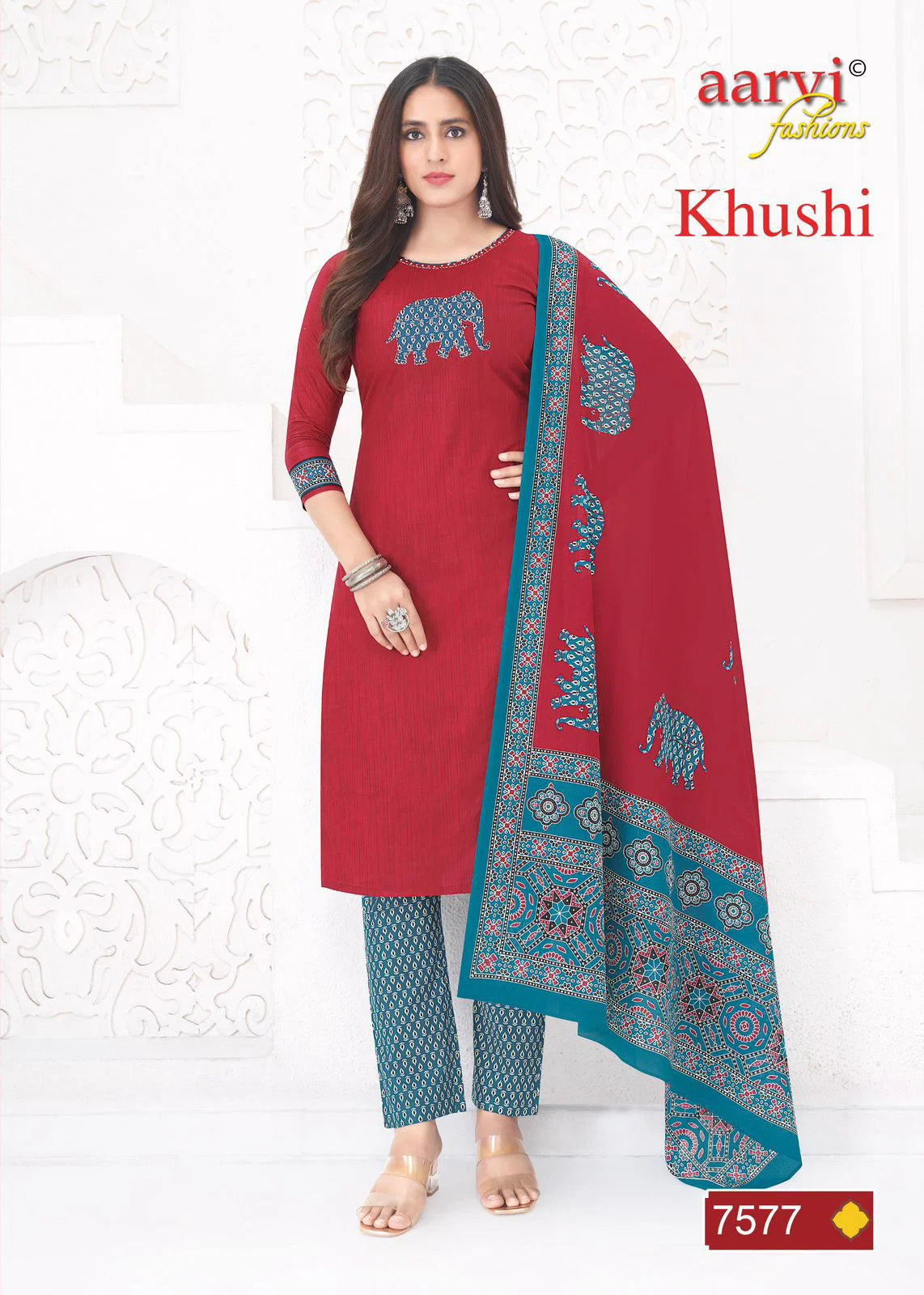 Aarvi Khushi Vol 2 Cotton Readymade Kurti Pant And Dupatta