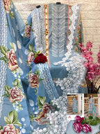 Aasha 1126 D Chiffon Dupatta Cambric Cotton Embroidered Salwar Kameez