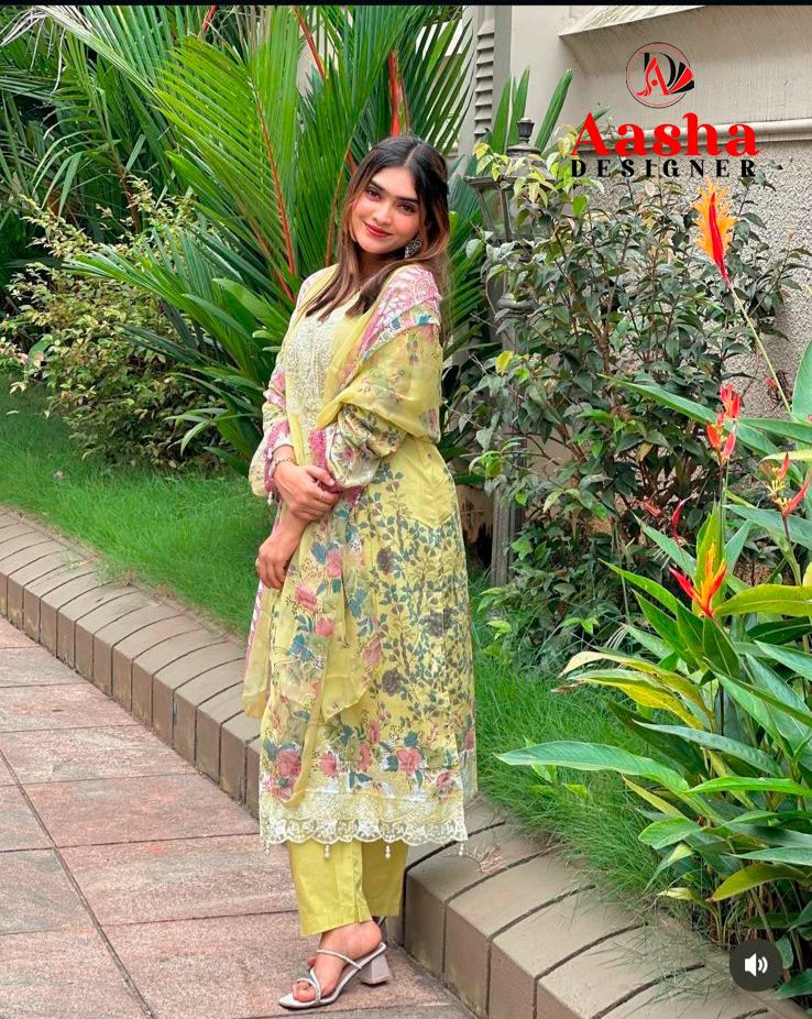 Aasha 1159 Cotton Dupatta Cotton Embroidered Salwar Kameez