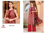 Aasha 1193 A And B Chiffon Dupatta Cotton Embroidered Salwar Kameez