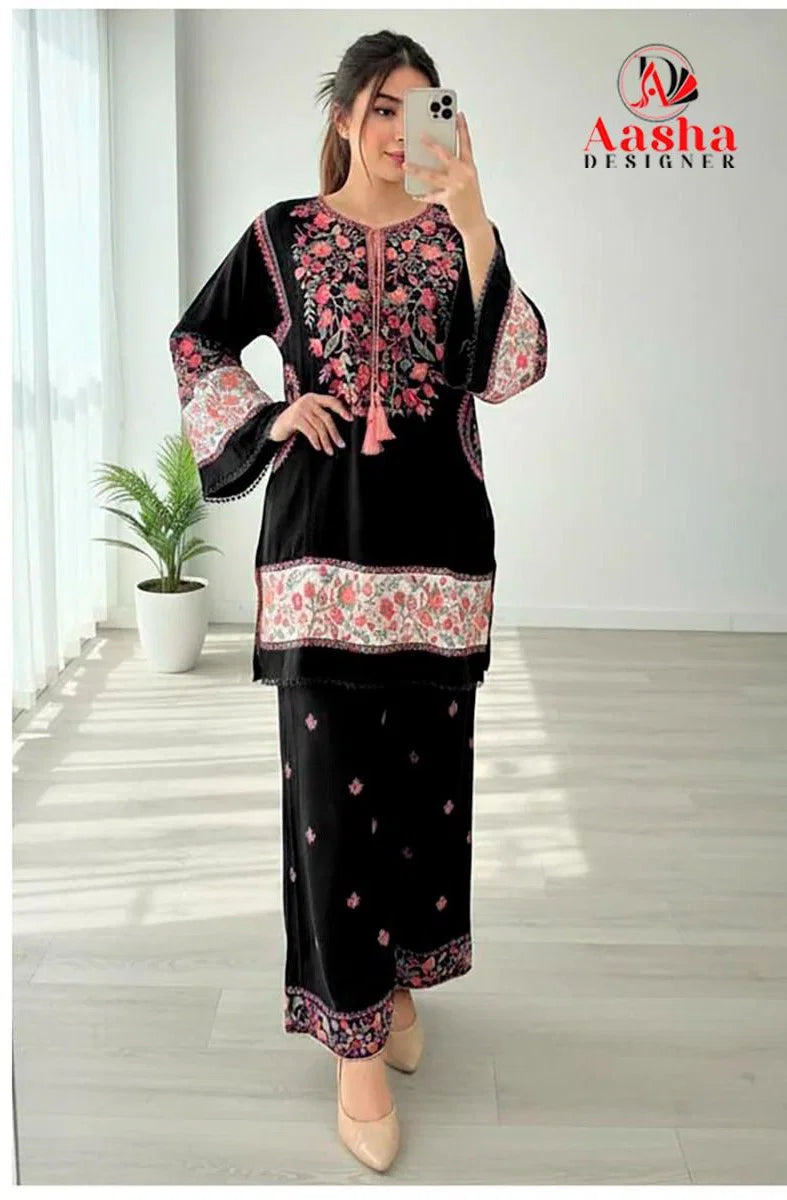 Aasha 1192 A To C Reyon With Embroidery Work Salwar Kameez Full Catalog available at wholesale rate.