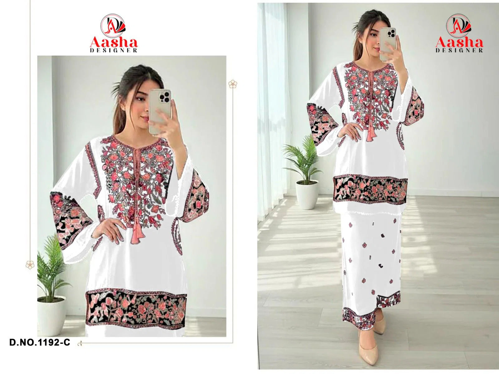 Aasha 1192 A To C Reyon With Embroidery Work Salwar Kameez Full Catalog available at wholesale rate.