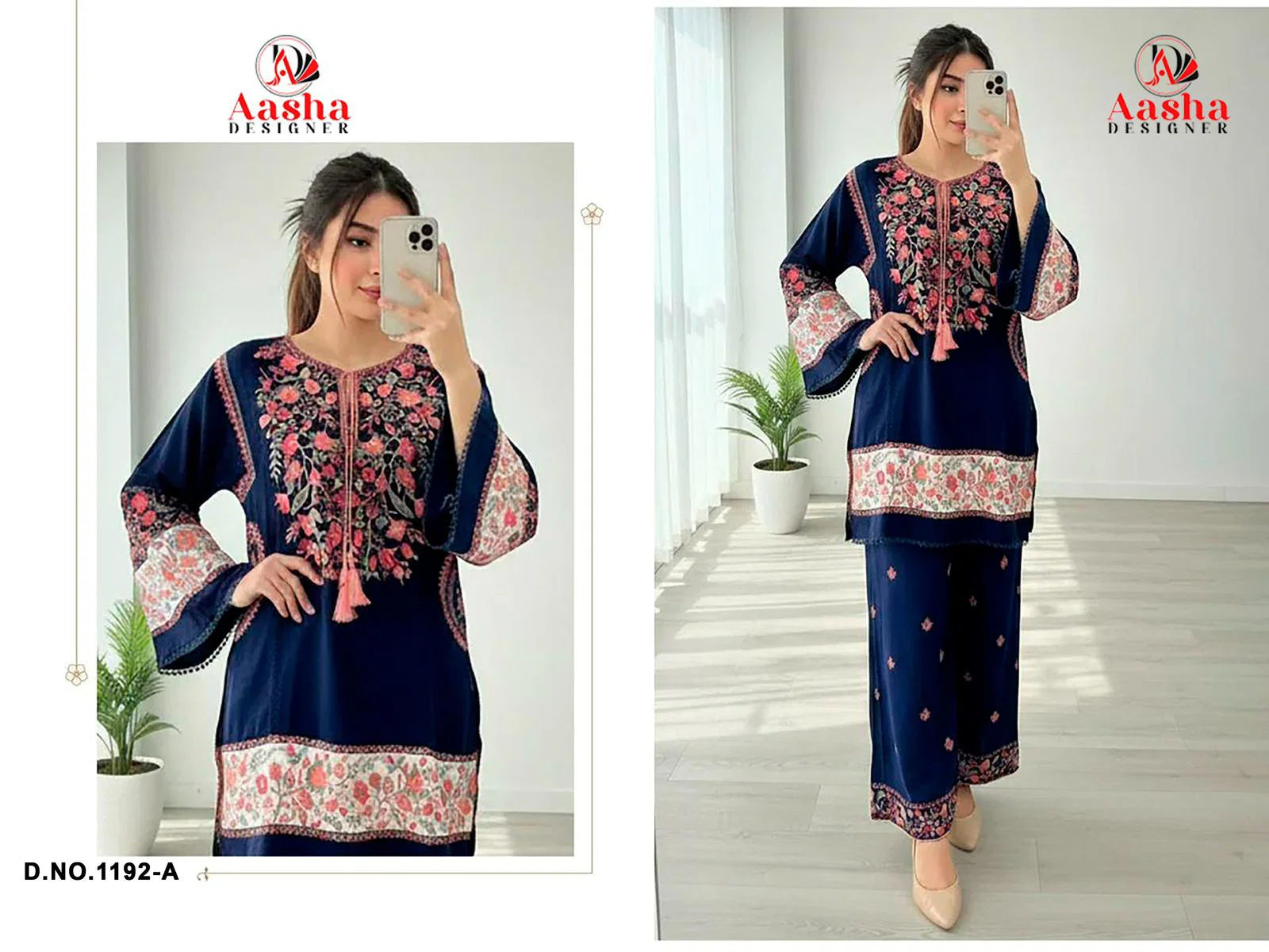 Aasha 1192 A To C Reyon With Embroidery Work Salwar Kameez Full Catalog available at wholesale rate.