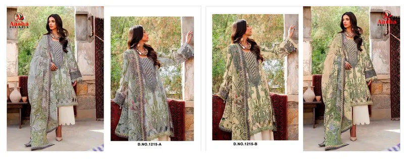 Aasha 1215 A And B Cotton Dupatta Cotton Printed Patch Embroidery Salwar Kameez
