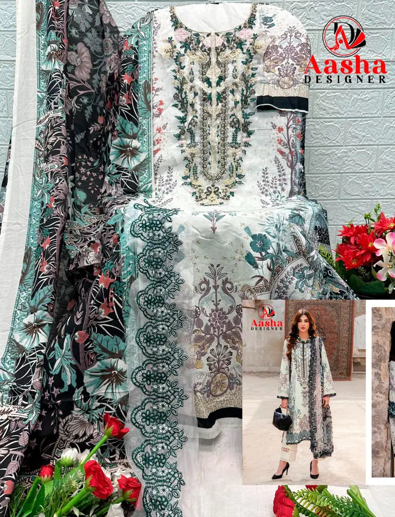 Aasha 1216 A And B Cotton Dupatta Cotton Printed Salwar Kameez Collection