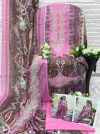 Aasha 1222 A And B Chiffon Dupatta Cotton Printed And Embroidered Salwar Kameez