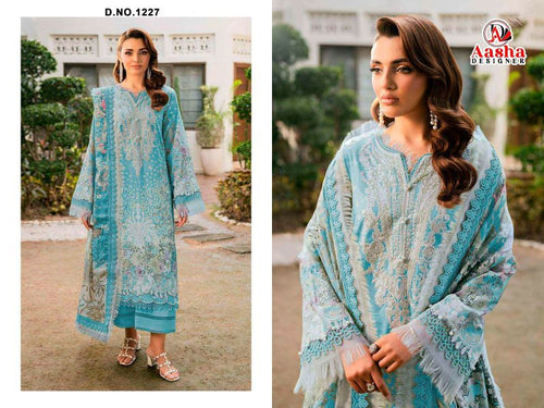 Aasha 1227 Cotton Dupatta Cotton Printed Patch Embroidery Salwar Kameez