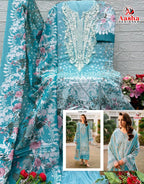 Aasha 1227 Cotton Dupatta Cotton Printed Patch Embroidery Salwar Kameez