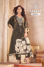Afsana 211 Pure Model With Digital Printed Kaftan Collection