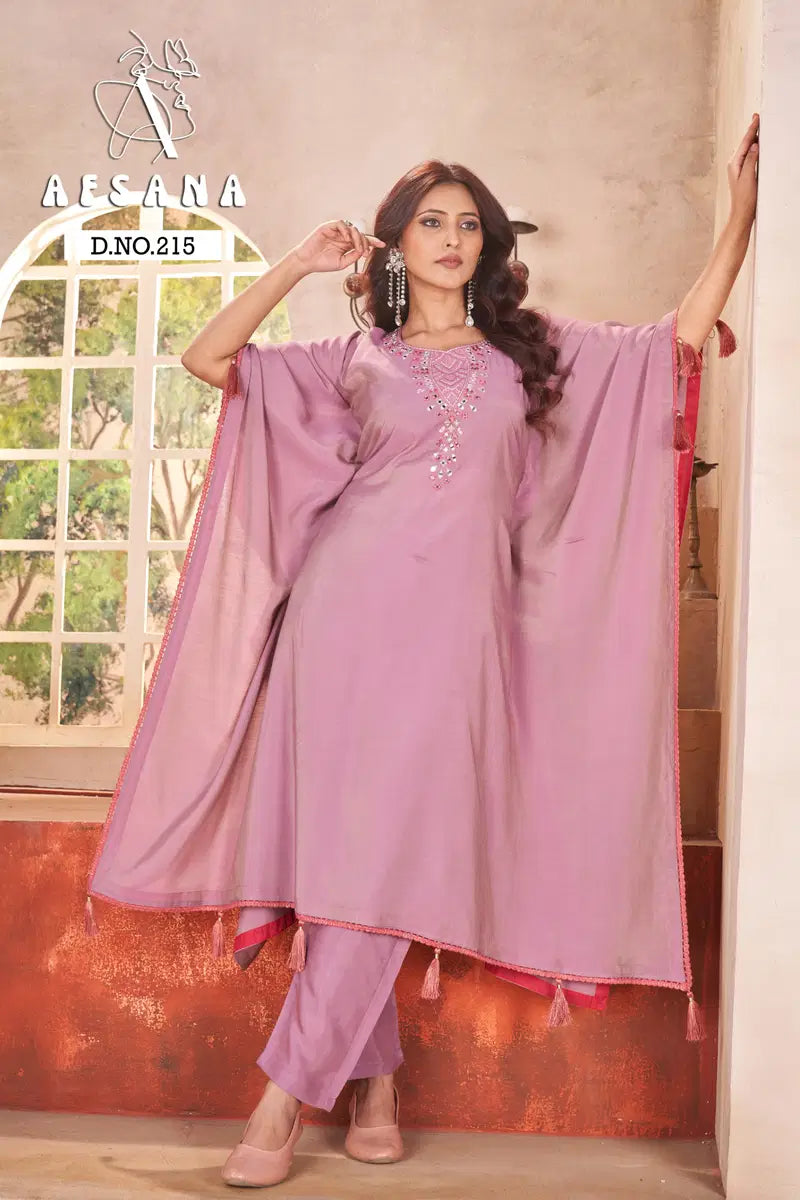 Afsana 215 Pure Modal With Mirror Worked Kaftans Collection