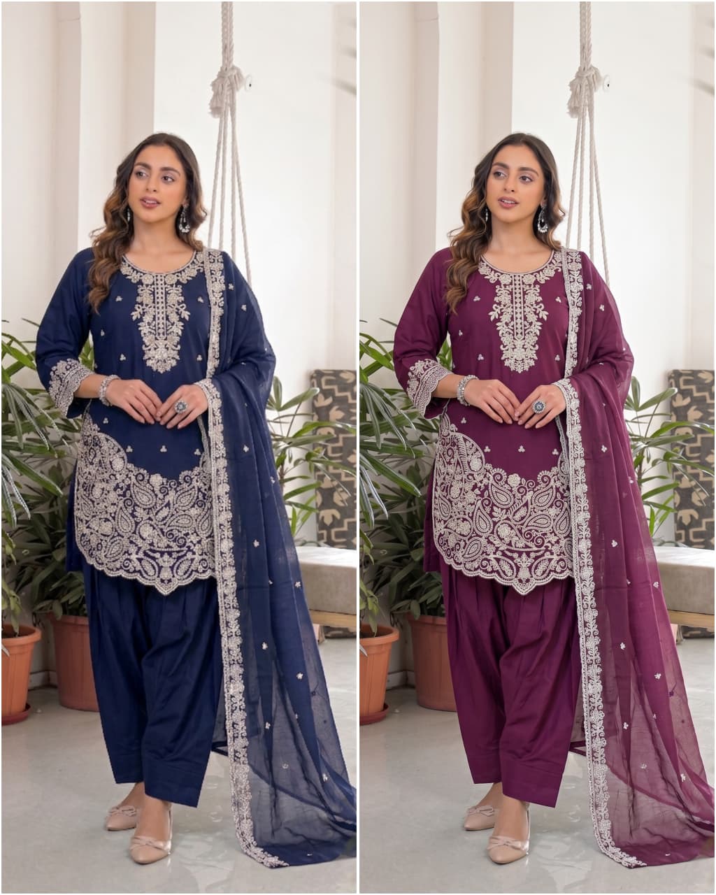 Afsana Girija Barlin Cotton Embroidered Salwar Kameez