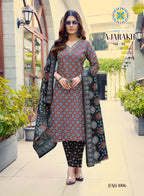 Ajarakh Vol 1 By Passion Tree Cotton Print Embroidered Kurti With Bottom Dupatta