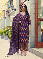 Ajarakh Vol 1 By Passion Tree Cotton Print Embroidered Kurti With Bottom Dupatta