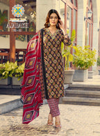 Ajarakh Vol 1 By Passion Tree Cotton Print Embroidered Kurti With Bottom Dupatta