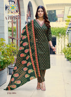 Ajarakh Vol 1 By Passion Tree Cotton Print Embroidered Kurti With Bottom Dupatta