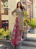 Ajarakh Vol 1 By Passion Tree Cotton Print Embroidered Kurti With Bottom Dupatta