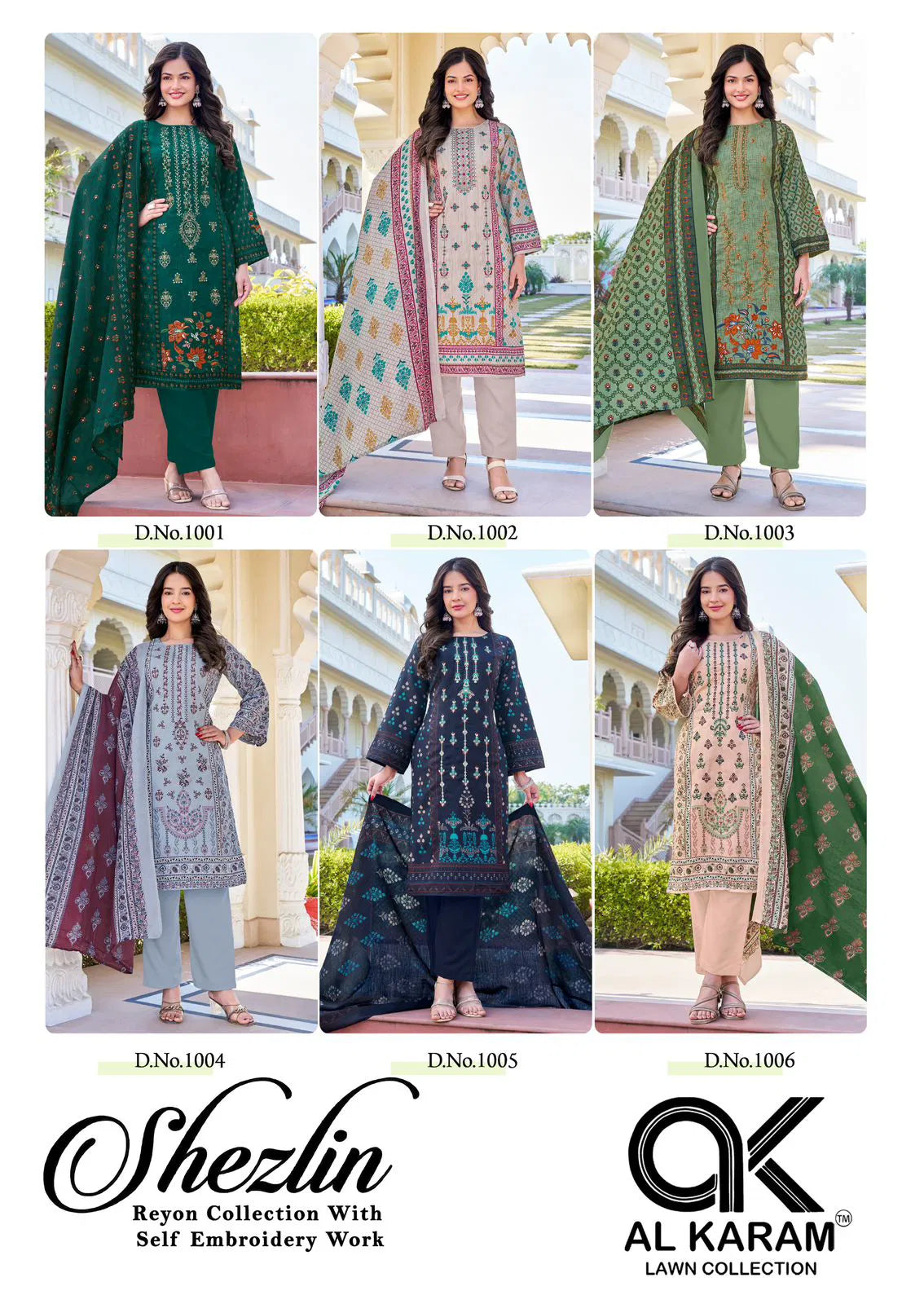 Al Karam Shezlin Readymade Rayon Printed Pakistani Kurti Pant With Dupatta