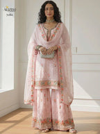 Alizeh 7080 Georgette Embroidered With Sequence Worked Top Sharara And Dupatta