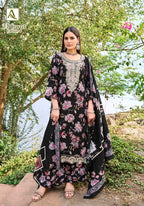 Alok 24 Carat Edition 4 Viscose Rayon Print Embroidery Dress Material