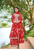Alok 24 Carat Edition 4 Viscose Rayon Print Embroidery Dress Material