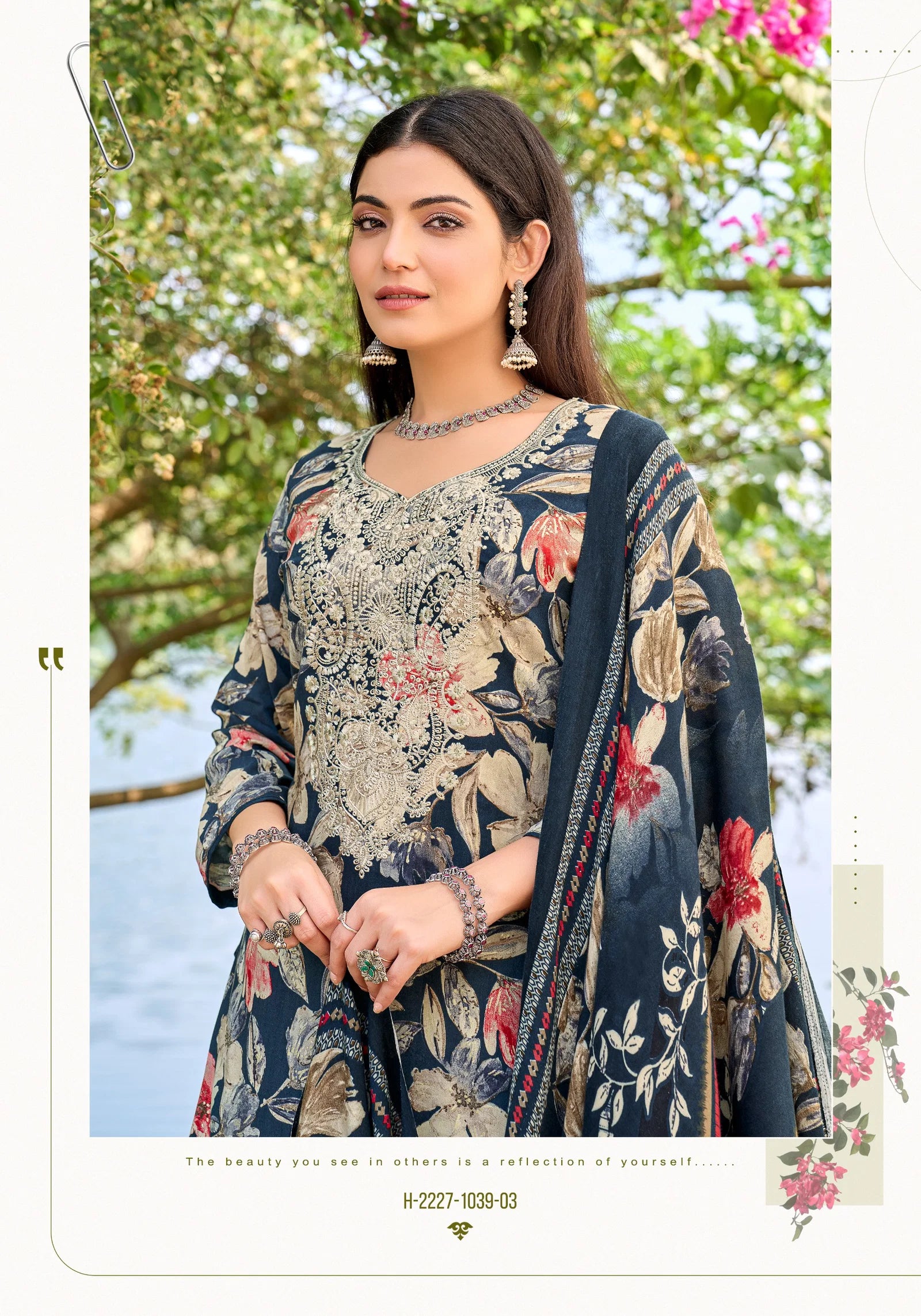 Alok 24 Carat Edition 4 Viscose Rayon Print Embroidery Dress Material