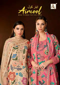 Alok Aircool Viscose Maslin Digital Print Embroidered Dress Material