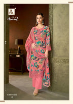 Alok Aircool Viscose Maslin Digital Print Embroidered Dress Material