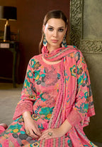 Alok Aircool Viscose Maslin Digital Print Embroidered Dress Material