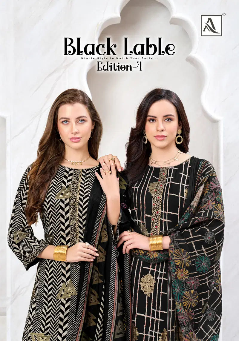 Alok Black Lable Edition Vol 4 Viscose Rayon Foil Printed Dress Material