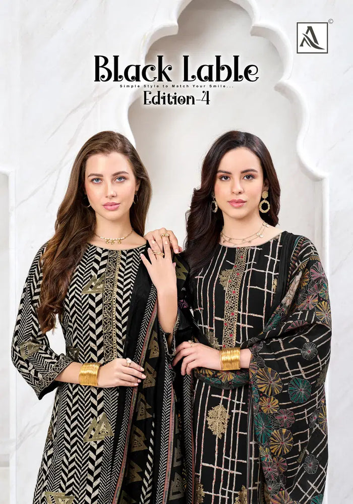 Alok Black Lable Edition Vol 4 Viscose Rayon Foil Printed Dress Material