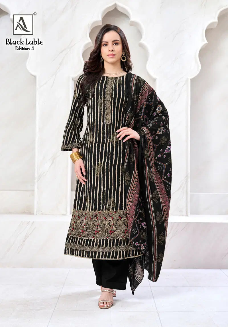 Alok Black Lable Edition Vol 4 Viscose Rayon Foil Printed Dress Material