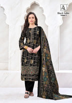 Alok Black Lable Edition Vol 4 Viscose Rayon Foil Printed Dress Material