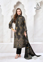 Alok Black Lable Edition Vol 4 Viscose Rayon Foil Printed Dress Material