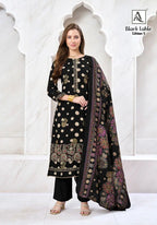 Alok Black Lable Edition Vol 4 Viscose Rayon Foil Printed Dress Material