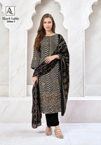 Alok Black Lable Edition Vol 4 Viscose Rayon Foil Printed Dress Material