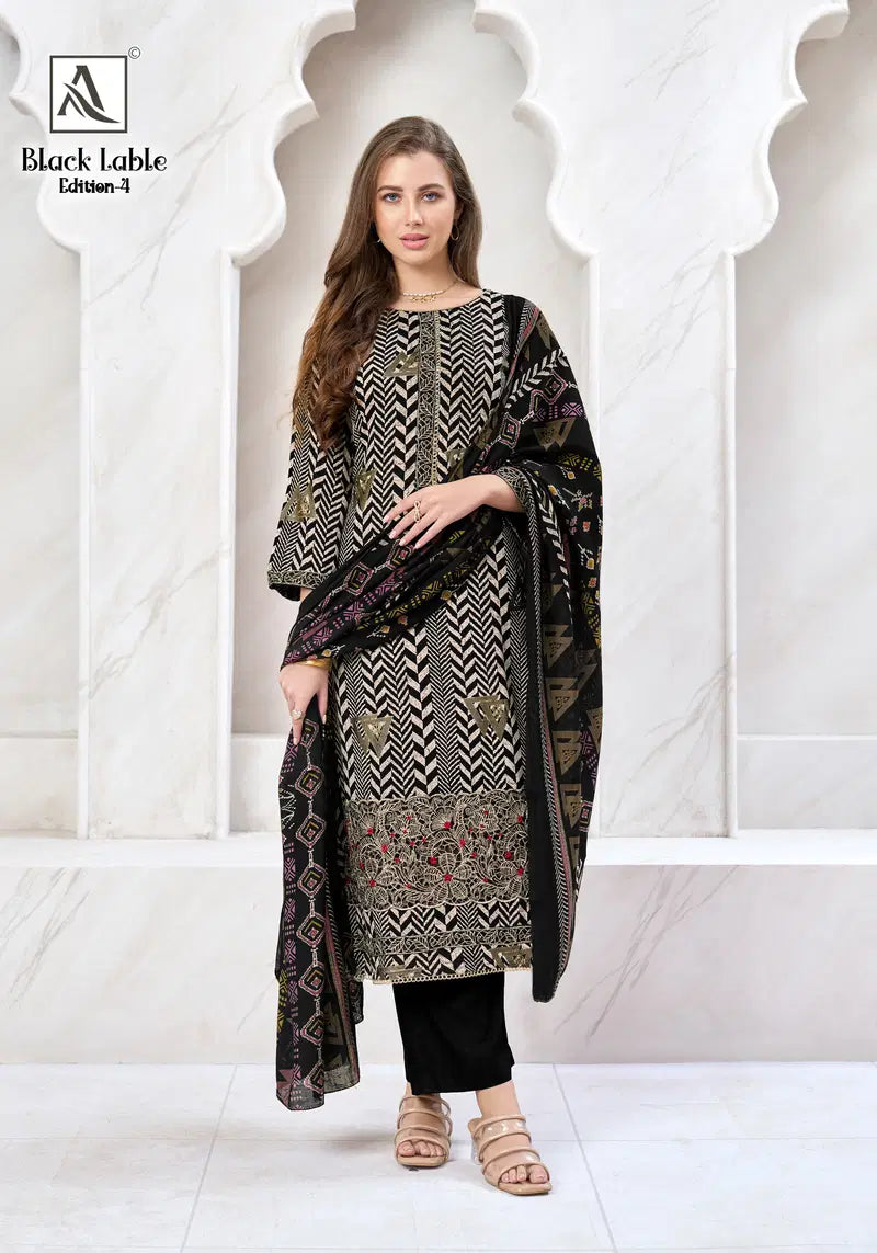 Alok Black Lable Edition Vol 4 Viscose Rayon Foil Printed Dress Material