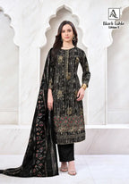 Alok Black Lable Edition Vol 4 Viscose Rayon Foil Printed Dress Material