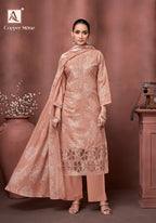 Alok Copper Stone Cambric Cotton Foil Printed Dress Material Collection