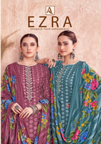 Alok Ezra Cambric Printed With Embroidery Work Dress Material Collection