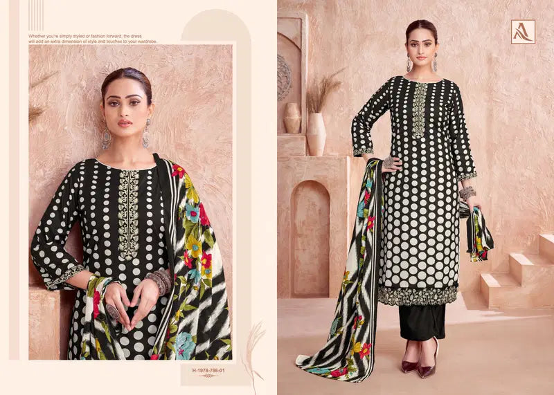 Alok Ezra Cambric Printed With Embroidery Work Dress Material Collection