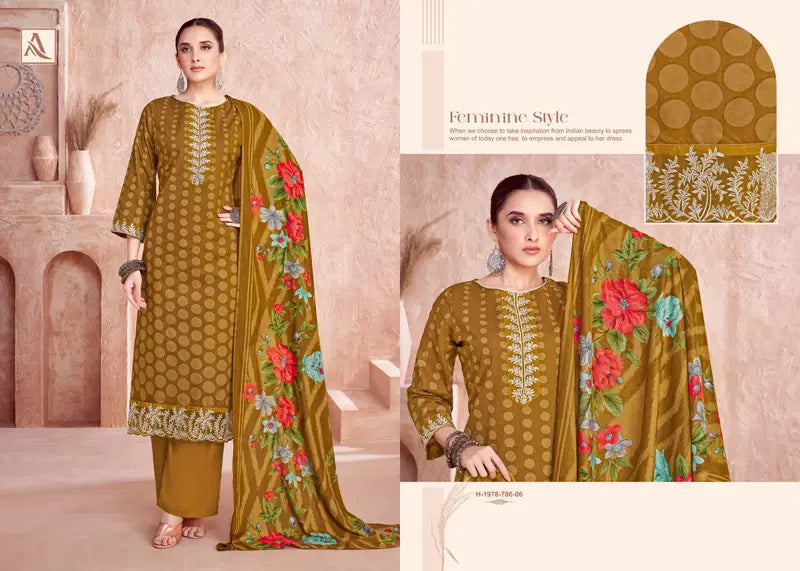 Alok Ezra Cambric Printed With Embroidery Work Dress Material Collection