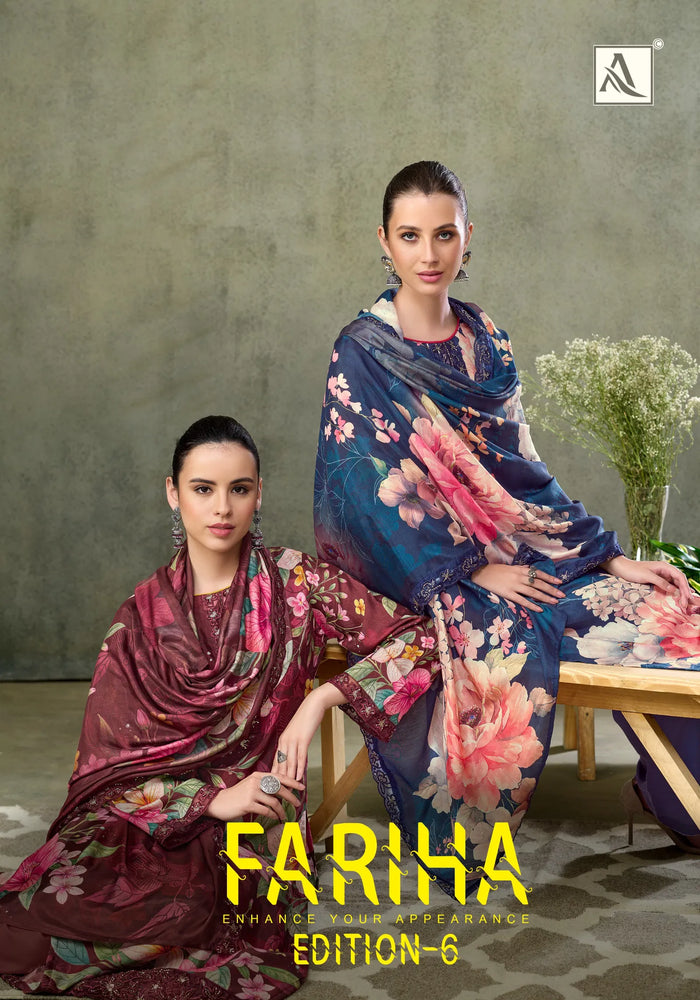 Alok Fariha Vol 6 Muslin Digital Printed Embroidered Dress Material
