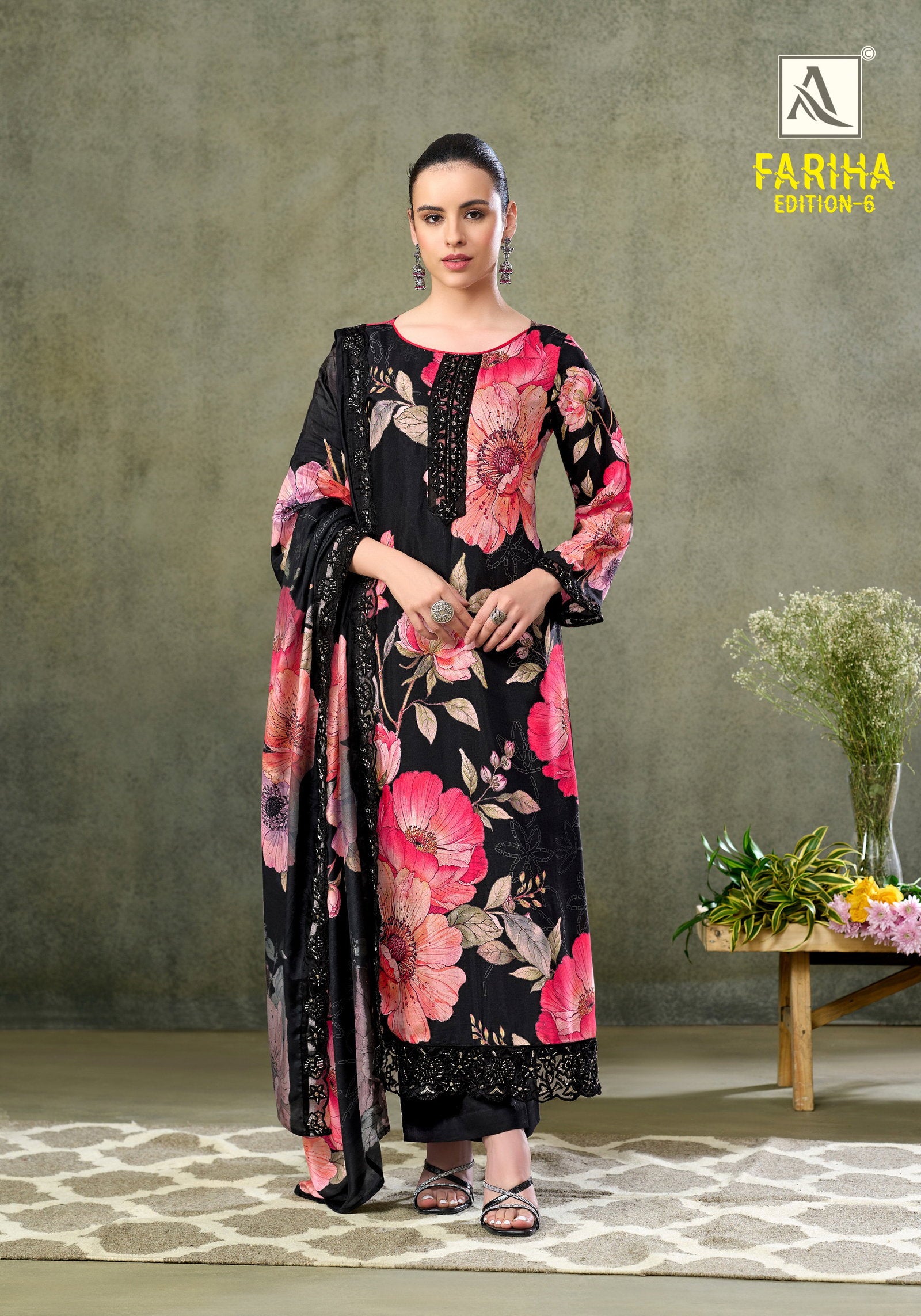 Alok Fariha Vol 6 Muslin Digital Printed Embroidered Dress Material