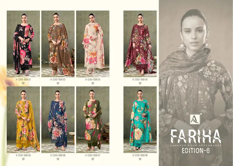 Alok Fariha Vol 6 Muslin Digital Printed Embroidered Dress Material