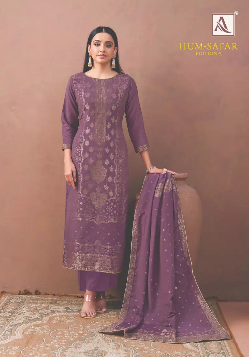 Alok Hum Safar Edition 5 Viscose Maslin Jacquard Designer Dress Material